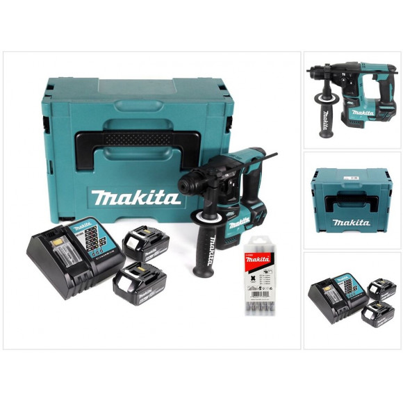 Makita Dhr 171 Perceuse-visseuse À Percussion Sans Fil Sans Balais 18 V À 2 Étages Sds Plus + 2x Batteries 6,0 Ah + Chargeur