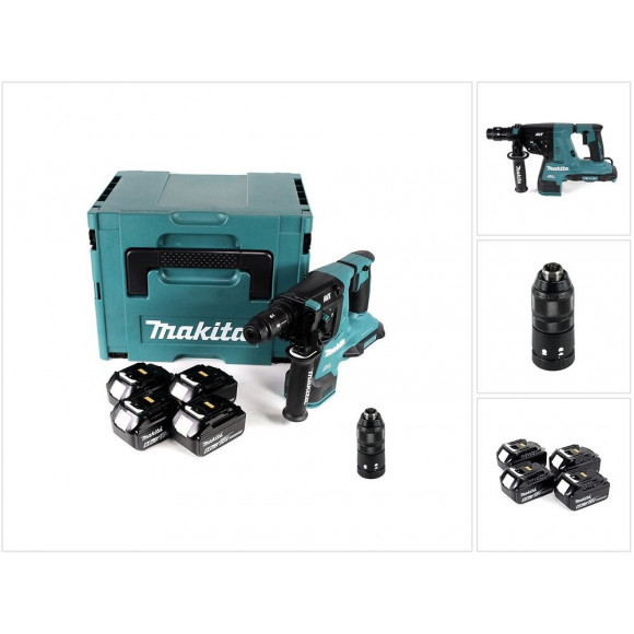 Makita Dhr 281 G4j Brushless Perforateur-burineur Sans Fil 28 Mm 2 X 18 V Pour Sds-plus + Mandrin Auto-serrant Interchangeable 
