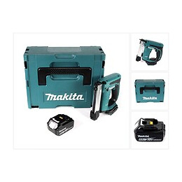 Makita Dst 221 G1j 18 V Li-ion Agrafeuse Sans Fil + 1x Batterie Li-ion Bl1860 B 6,0 Ah + Coffret De Transport - Sans Chargeur