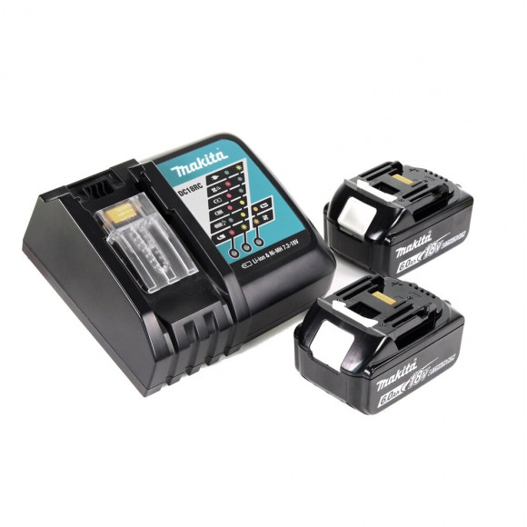 Makita Dst 221 Rgj 18 V Li-ion Agrafeuse Sans Fil + 2x Batteries Li-ion Bl 1860 B 6,0 Ah + Chargeur Dc 18 Rc + Coffret De Trans