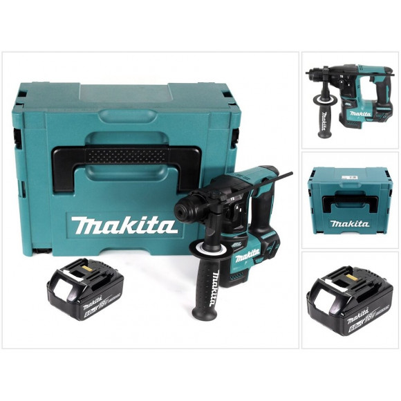 Makita Perceuse À Percussion Sans Fil Dhr 171 G1j 18v 1.2j Brushless Sds Plus + 1x Batterie 6.0ah + Coffret Makpac - Sans Char