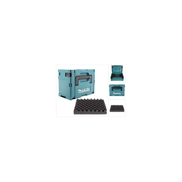 Makita Makpac 3 Coffret De Transport - Avec Insert Universel Pour Meuleuse, Scie Et Cloueur Sans Fil Makita 18 V