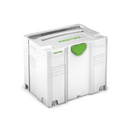 Festool Systainer Sys 4 T-loc Sys-hwz Box Coffret De Transport De Couleur Gris Clair Associable À Un Insert En Bois ( 497658 )