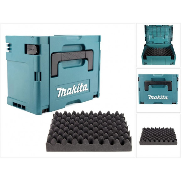 Makita Makpac 3 Coffret De Transport - Avec Insert Universel Pour Meuleuse, Scie Et Cloueur Sans Fil Makita 18 V