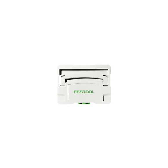 Festool Systainer Sys 4 T-loc Sys-hwz Box Coffret De Transport De Couleur Gris Clair Associable À Un Insert En Bois ( 497658 )