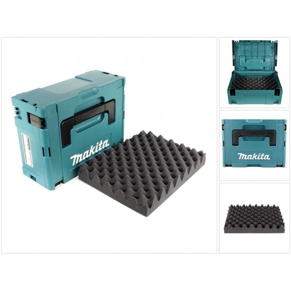 Makita Makpac 2  Coffret De Transport Avec Insert Universal Pour Perceuse, Cloueuse Et Mouleuse Sans Fil Makita