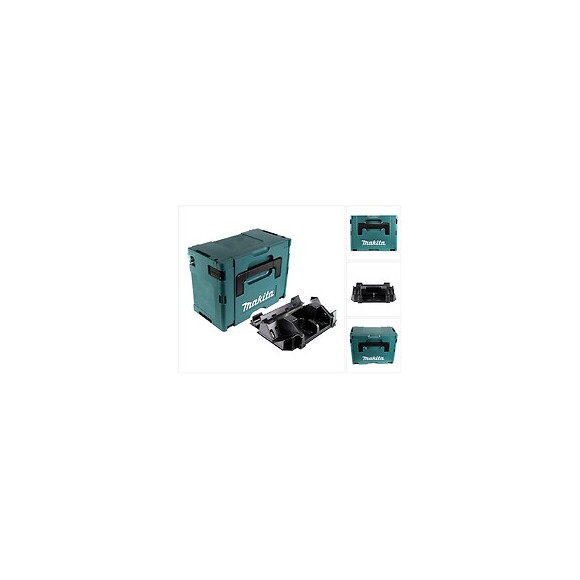 Makita Makpac 3 Coffret De Transport + Insert Correspondant Pour Chargeur Makita Dc 18 Rd Et Batteries