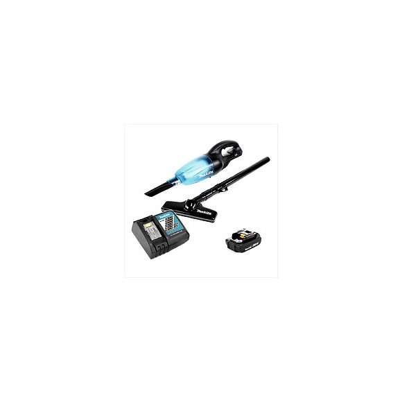 Makita Dcl 180 B 18v Li-ion Aspirateur Compact Sans Fil Noir + 1x Batterie Bl 1820 2,0 Ah + Chargeur Rapide Dc 18 Rc