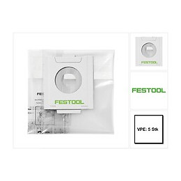 Festool Ens-ct 26 Ac/5 Sacs D'élimination 5 Pièces ( 496216 ) Pour Aspirateurs Mobiles Autoclean Ct 26 Ac