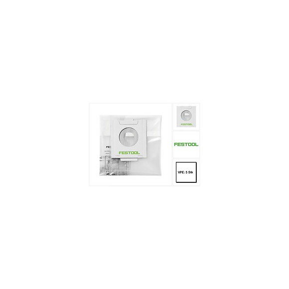 Festool Ens-ct 26 Ac/5 Sacs D'élimination 5 Pièces ( 496216 ) Pour Aspirateurs Mobiles Autoclean Ct 26 Ac