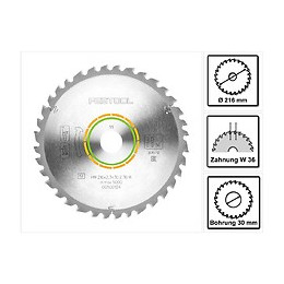 Festool Lame De Scie Universelle Hw 216x2,3x30 W36 Ø 216 Mm 36 Dents ( 500124 )