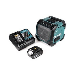 Makita Dmr 202 Rg1 Haut Parleur De Chantier Sans Fil 18v + Fonction Bluetooth + Connexion Aux + Port Usb + Ecran Lcd + 1x Batte