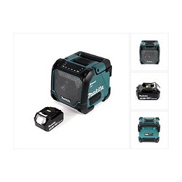 Makita Dmr 202 F1 Haut Parleur De Chantier Sans Fil 18v + Fonction Bluetooth + Connexion Aux + Port Usb + Ecran Lcd + 1x Batter
