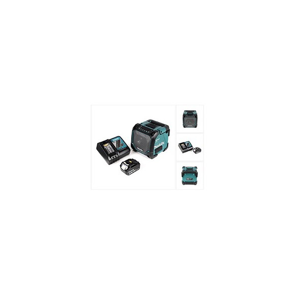 Makita Dmr 202 Rg1 Haut Parleur De Chantier Sans Fil 18v + Fonction Bluetooth + Connexion Aux + Port Usb + Ecran Lcd + 1x Batte