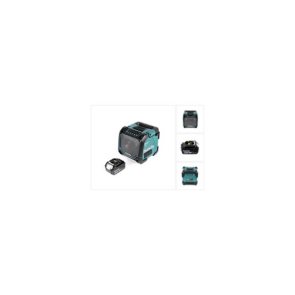 Makita Dmr 202 G1 Haut Parleur De Chantier Sans Fil 18v + Fonction Bluetooth + Connexion Aux + Port Usb + Ecran Lcd + 1x Batter