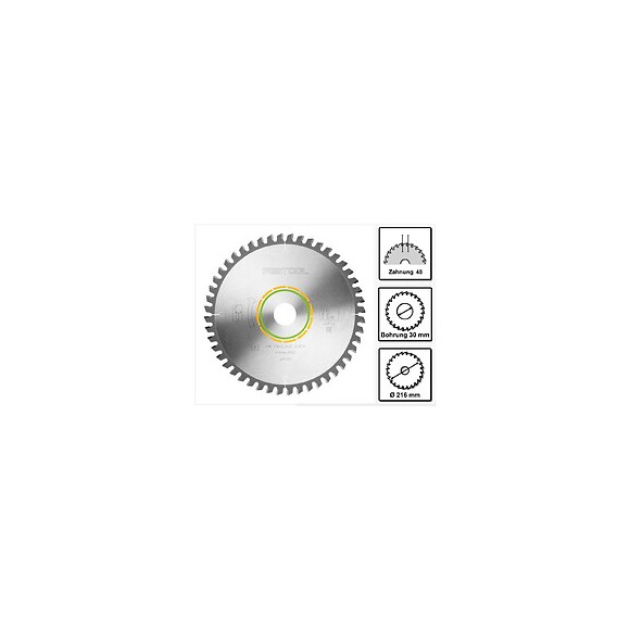 Festool W48 Lame De Scie Denture Fine ( 491050 ) 216 X 2,3 X 30 Pour Scie À Onglets Symmetric Sym 70