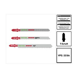Festool Sts-sort/22 Plastics Lames De Scie Sauteuse - 22 Pièces. ( 2x 204336 / 2x 204268 / 2x 204269 ) Pour Tous Plastiques/st