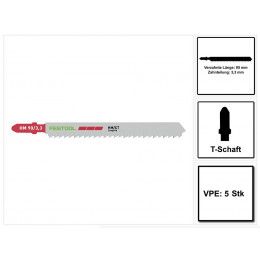 Festool Hm 90 / 3,3 / 5 Lames De Scie Sauteuse En Stratifié, Plastifiée - 5 Pièces (204269) Pour Panneaux Liés À La Résin