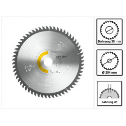 Festool Lame De Scie Circulaire À Dents Fines W60 254 X 2,4 X 30 Mm Pour Scie Circulaire De Table Tks 80