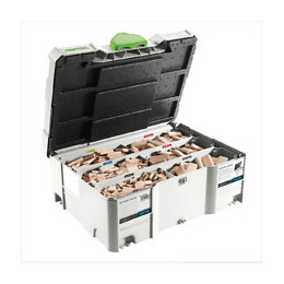 Festool Assortiment De Domino En Hêtre Ds 4/5/6/8/10 1060x Bu ( 498899 ) Avec Dominos Fraises Et Des Dominos Chevilles En Coff