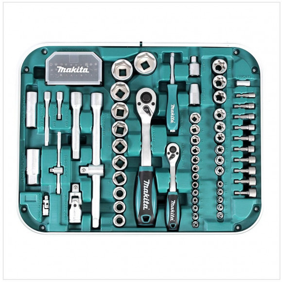 Makita Set D'outils De 227 Pièces + Mallette De Transport Verrouillable ( P-90532 ) Avec Embouts, Cliquets Et Clés