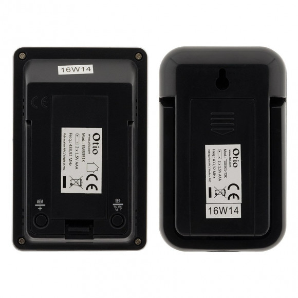 Thermomètre Int/ext Sans Fil Noir - Otio