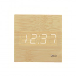 Thermomètre Cube Finition Effet Pin Naturel - Otio