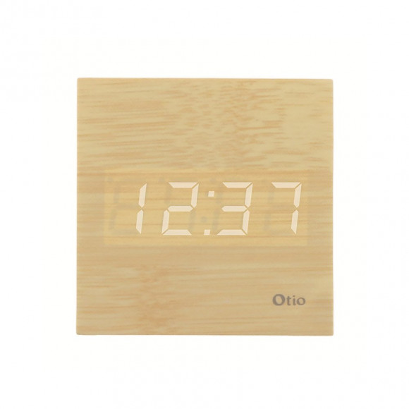 Thermomètre Cube Finition Effet Pin Naturel - Otio