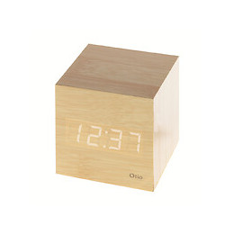 Thermomètre Cube Finition Effet Pin Naturel - Otio