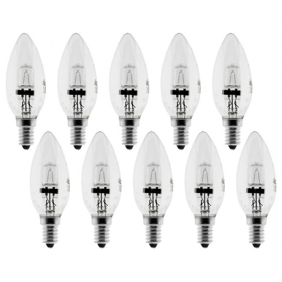 Pack De 10 Ampoules Halogènes 28w E14 Flamme