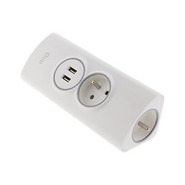 Multiprise D'angle 2p 16a + 2 Usb À Câbler - Otio