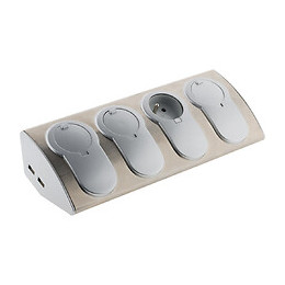 Bloc Multiprise Cuisine À Câbler 4 Prises + 2 Usb Parafoudre - Otio