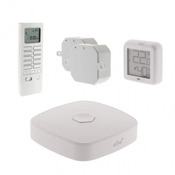 Pack Chauffage Connecté Otiohome (1 Thermomètre, 2 Modules Chauffage, 1 Télécommande Thermostat, 1 Box)