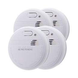 Lot De 4x Détecteurs De Fumée Nf - Garantie 5 Ans - Autonomie 3 Ans - Livrés Avec Pile Et Accessoires De Pose - Otio