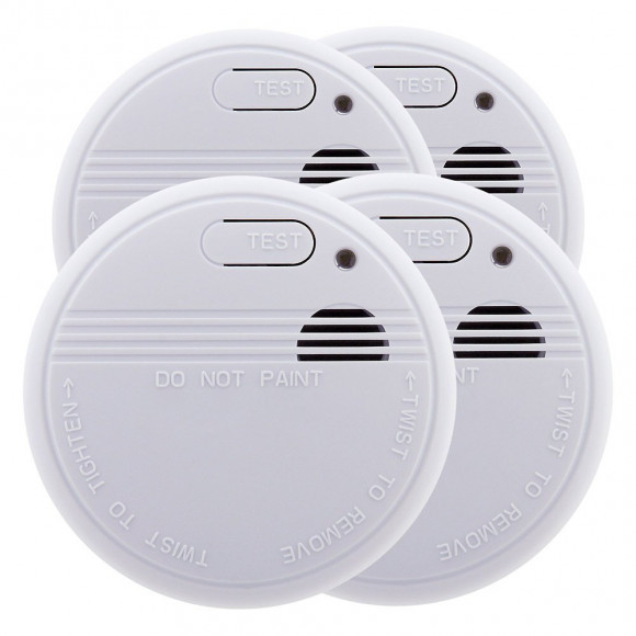 Lot De 4x Détecteurs De Fumée Nf - Garantie 5 Ans - Autonomie 3 Ans - Livrés Avec Pile Et Accessoires De Pose - Otio