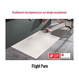 Receveur À Encastrer Ou À Poser Flight Pure Blanc, 90 X 90, Adherence Faible / Pn6