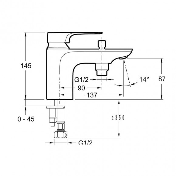 Mitigeur Bain Douche Monotrou Aleo+ Chrome