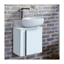 Ensemble Meuble Et Lave-main Nouvelle Vague 1 Porte Ouverture À Droite, Blanc