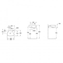 Ensemble Meuble Et Lave-main Nouvelle Vague 1 Porte Ouverture À Gauche, Blanc, 45