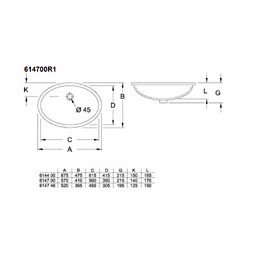 Vasque À Encastrer Evana Blanche 50 X 35 Cm