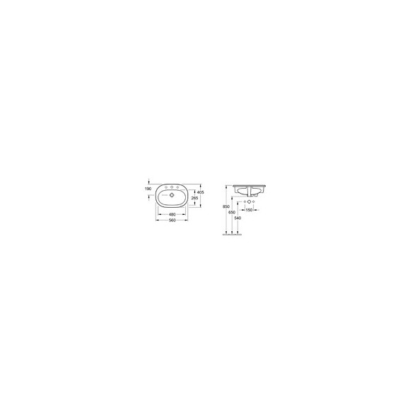 Vasque À Encastrer O.novo 56 X 40,5 Cm, Blanc Ceramicplus