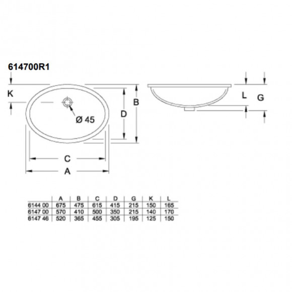 Vasque À Encastrer Evana Blanche 50 X 35 Cm
