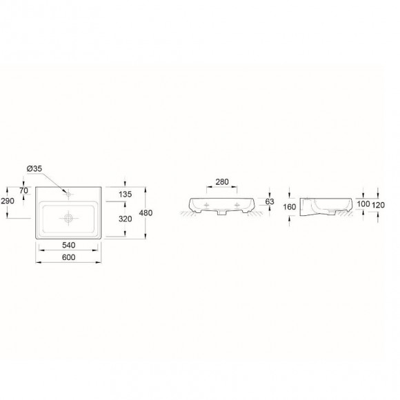 Jacob Delafon- Vasque À Poser Fit Blanche 60 X 48 Cm