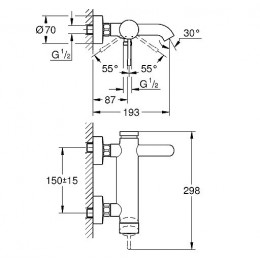 Mitigeur Monocommande Bain / Douche Essence, Hard Graphite - Ardoise