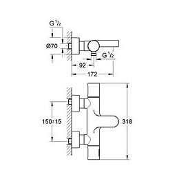Mitigeur Thermostatique Bain/douche Grohtherm 3000 Cosmopolitan