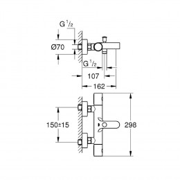 Mitigeur Thermostatique Bain/douche Grohtherm 800 Cosmopolitan 1/2 Grohe