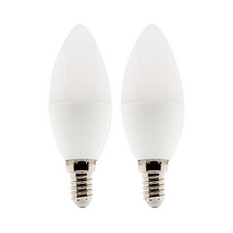 Lot De 2 Ampoules Led Flamme 5w E14 400lm 6500k