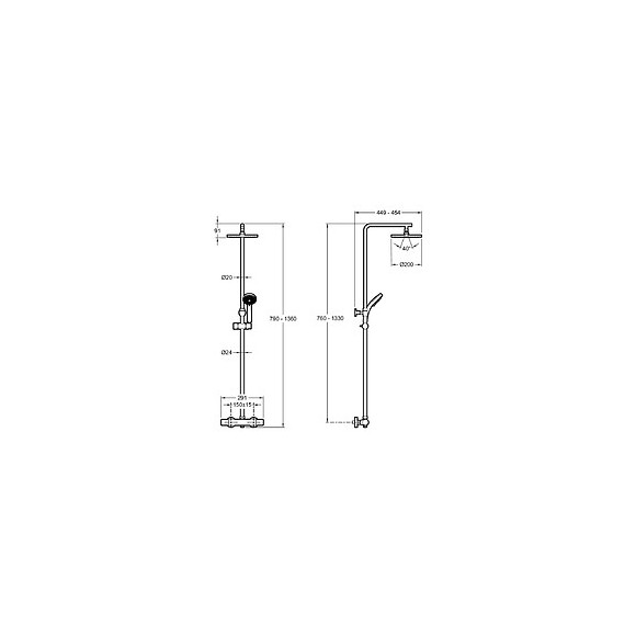 Colonne De Douche Thermostatique Simone Réglable En Hauteur