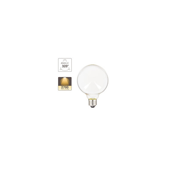 Ampoule Led G125 Opaque, Culot E27, Conso. 17w, 2452 Lumens, Blanc Chaud