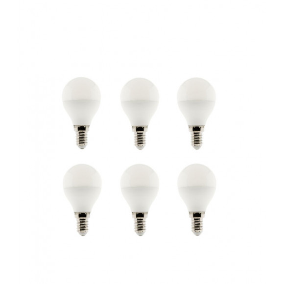 Lot De 6 Ampoules Led Sphérique 5w E14 400lm 6500k